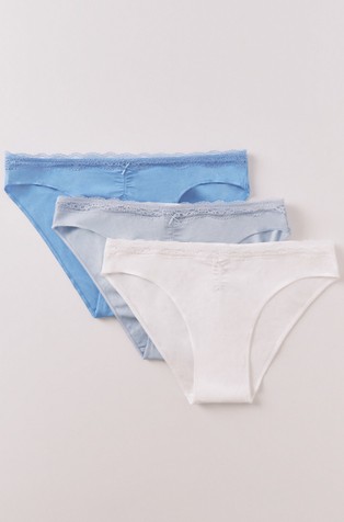 Paket od 3 para gaćica s čipkom