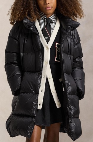 Duga jakna punjena paperjem s kapuljačom