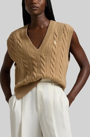 Teksturirano pleten prsluk od mješavine vune i kašmira