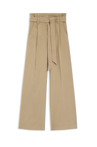 Zvonaste hlače od rastezljivog pamuka s trakom za vezanje