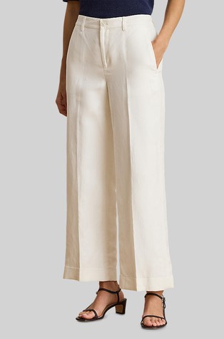 Široke hlače od mješavine lana i viskoze