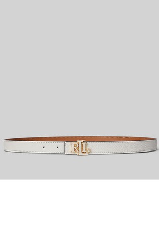 Obostran uzak kožni remen s logo kopčom