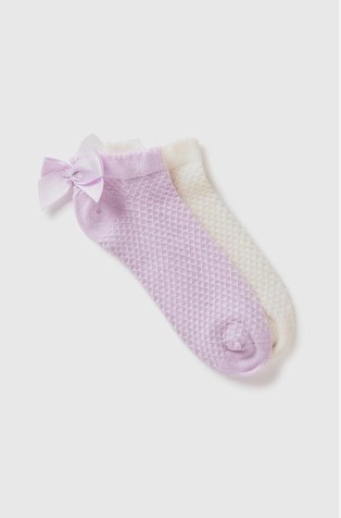 Paket od 2 para niskih čarapa s mašnom