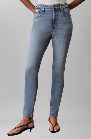 Skinny fit jeans hlače s visokim strukom