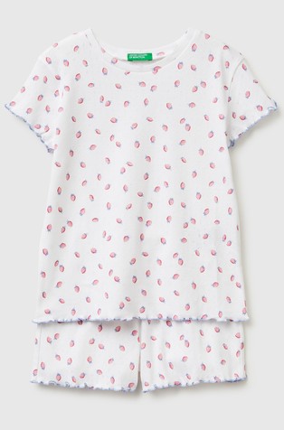 Jacquard cotton short pajamas with patern