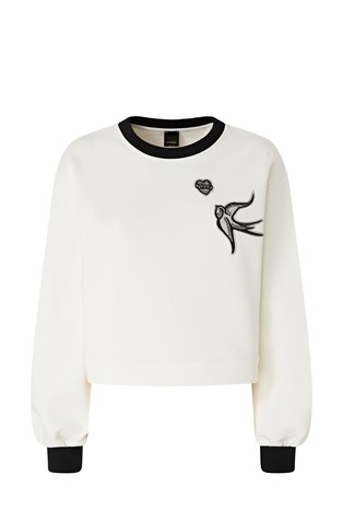 Cropped sweater with embroidery