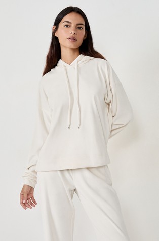 Galikan pulover u izgledu velura s kapuljačom