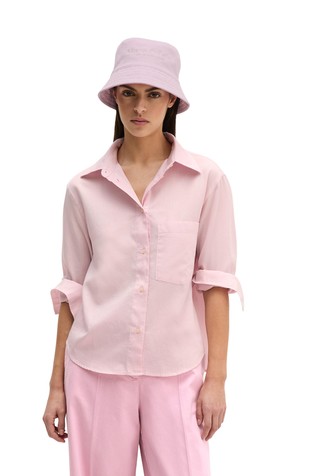 Relaxed fit cropped košulja od pamučnog satena