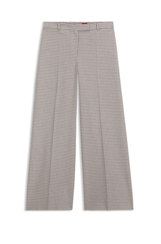 Wide-leg trousers with micro check