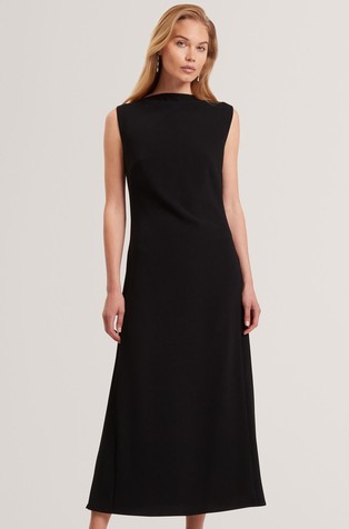 Pleat Detail Sleeveless Column Dress