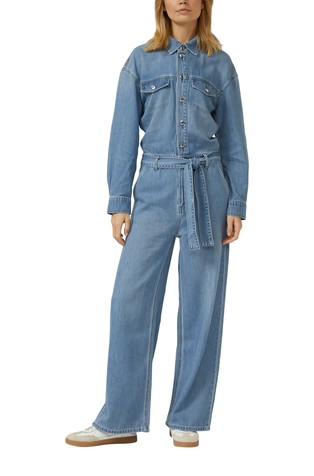 Denim overall with belt