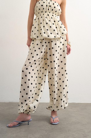 TSLINEA široke hlače s točkastim uzorkom