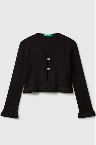 Cropped kardigan s gumbima u obliku srca