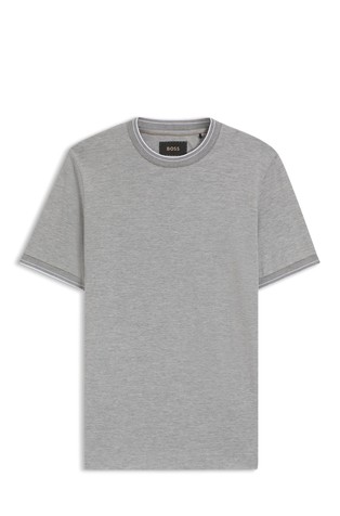 T-shirt in cotton and silk with contrast tiping