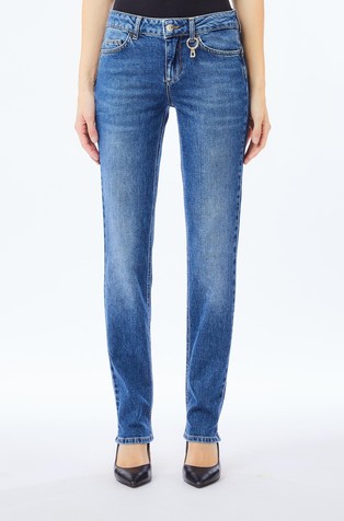 Bottom-up slim fit jeans hlače