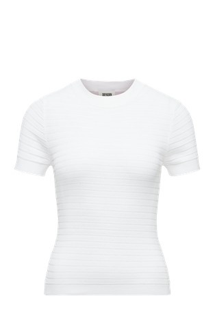 Knitted T-shirt in mercerised cotton