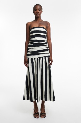 TSLISA bandeau prugasta haljina