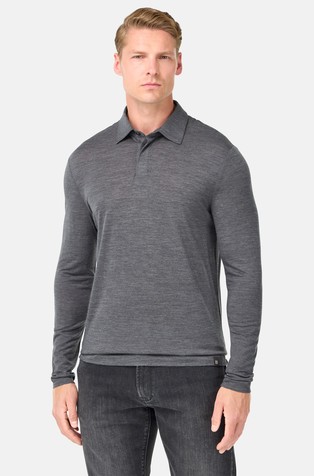 Polo majica dugih rukava od vune i tencela