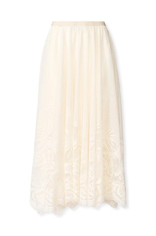 Midi suknja od čipke s cvjetnim uzorkom