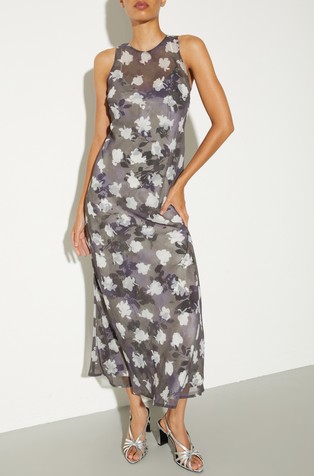 2-in-1 midi shift floral dress
