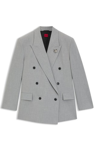 Relaxed fit sako s ukrasnim brošem