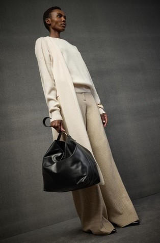 Lasonne obostran pleten pulover s uklonjivim šalom