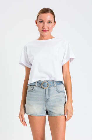 Denim shorts with belt