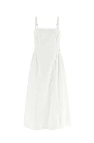 Midi haljina s rupičastim vezovima