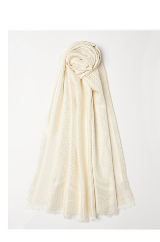 Monogram shawl in viscose-blend