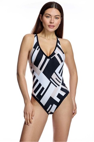 Jednodijelni kupaći kostim s geometrijskim uzorkom