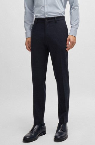 Slim fit hlače od flanelske mješavine vune