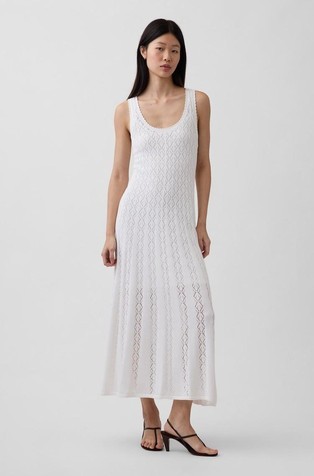 Ženska pletena haljina s rupičastim uzorkom