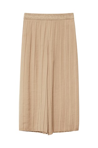 Široke plisirane hlače sa svjetlucavim obrubom oko struka