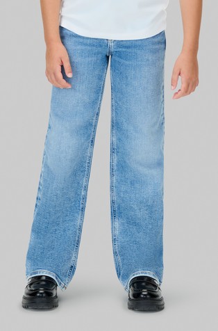 Jeans hlače s visokim strukom i širokim nogavicama