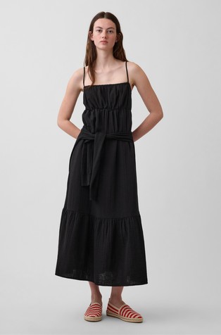 Cotton Gauze Tiered Empire Waist Dress