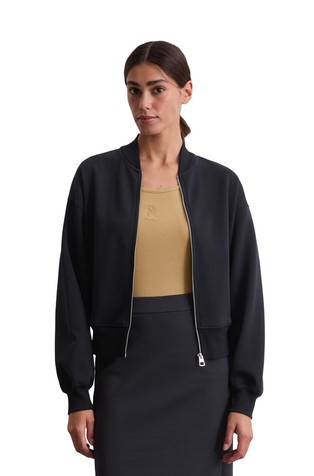 Bomber sweat jacket in interlock jersey