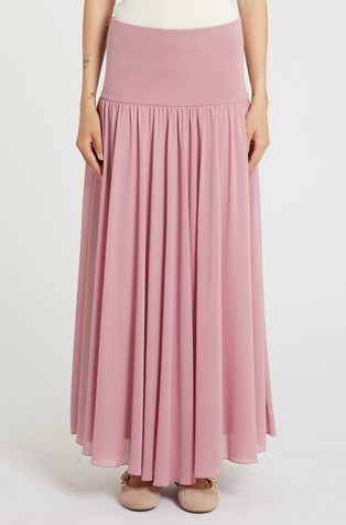 Long flared georgette skirt