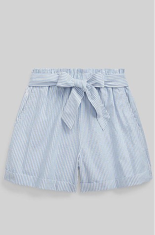 Paperbag pamučne kratke hlače s trakom za vezanje