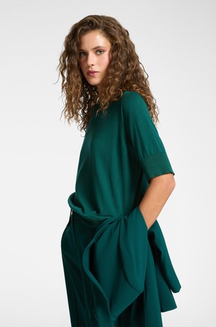 Pleten vuneni pulover kratkih rukava