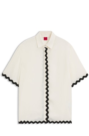 Relaxed fit košulja s cik-cak obrubom