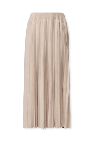 Platinum plisse midi skirt
