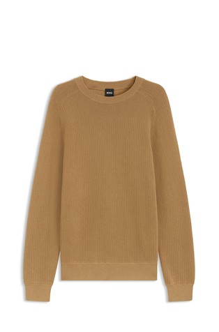 Knitted sweater in cotton and virgin wool