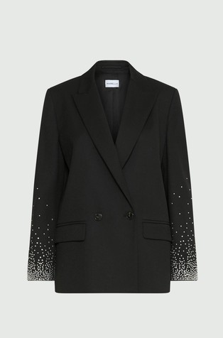 Rhinestoned stretch blazer