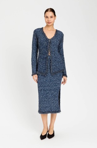 Jacquard cotton-blend cardigan