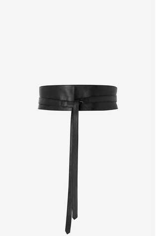 Wide leather belt