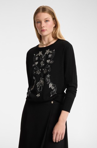 Pleten pulover s ukrasnim kamenčićima