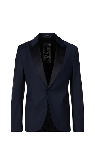 Skinny fit smoking sako sa satenskim reverom