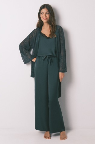 3-dijelni komplet: satenska pidžama i ogrtač