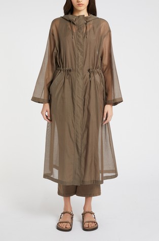 Monochrome proziran kaput od mješavine pamuka i svile