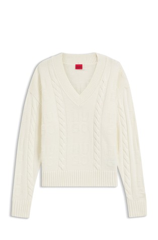 Oversized fit pleten pulover od mješavine vune